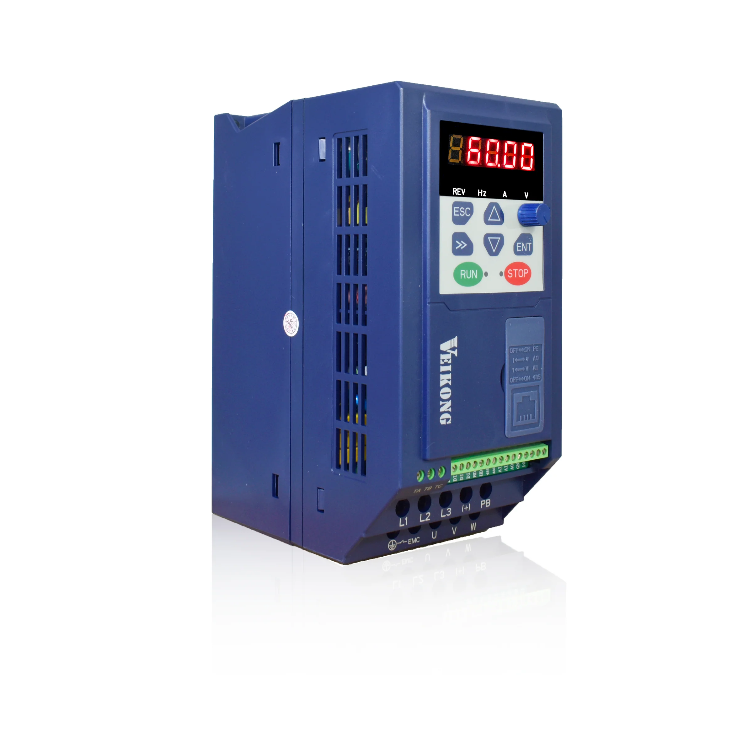 VARIADOR D/FRECUENCIA TRIFASICA 1HP 0,75KW 380-480VAC 2,5-4,2A VFD500M-R75GT4B - Imagen 2