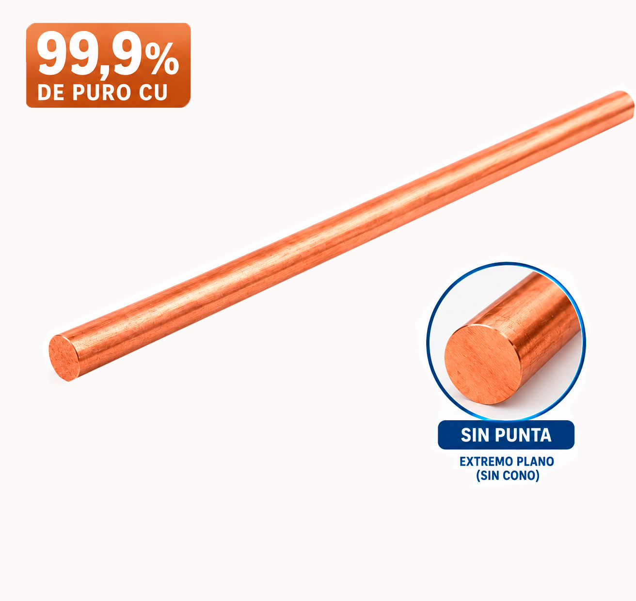 JABALINA COBRE 3/4″ X 3MTS  99,9%DE PURO CU